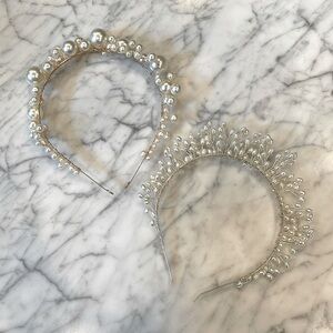 2 pearl bridal hair bands